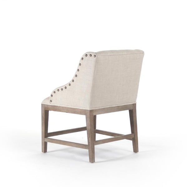 Zentique Connor Cafe Stool — Solid Oak Frame, Linen Padded Seat, Counter-Height Comfort for Modern Kitchens (97 chars) ZEN102
