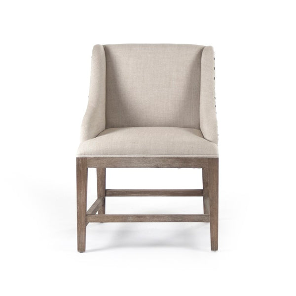 Zentique Connor Cafe Stool — Solid Oak Frame, Linen Padded Seat, Counter-Height Comfort for Modern Kitchens (97 chars) ZEN102