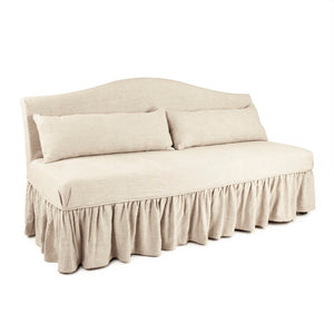 Zentique Liam Oak Linen Bench — Modern Rustic Entryway Seating with Padded Cushion, Durable Solid Frame (W71cm) ZEN105 L002 A043