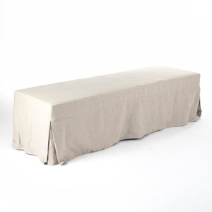 Zentique Sadie Birch Linen Bench — Scandinavian Minimalist Entryway Seating, Cushioned 2-Person Accent Bench ZEN106