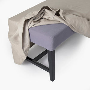 Zentique Sadie Birch Linen Bench — Scandinavian Minimalist Entryway Seating, Cushioned 2-Person Accent Bench ZEN106