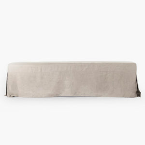 Zentique Sadie Birch Linen Bench — Scandinavian Minimalist Entryway Seating, Cushioned 2-Person Accent Bench ZEN106