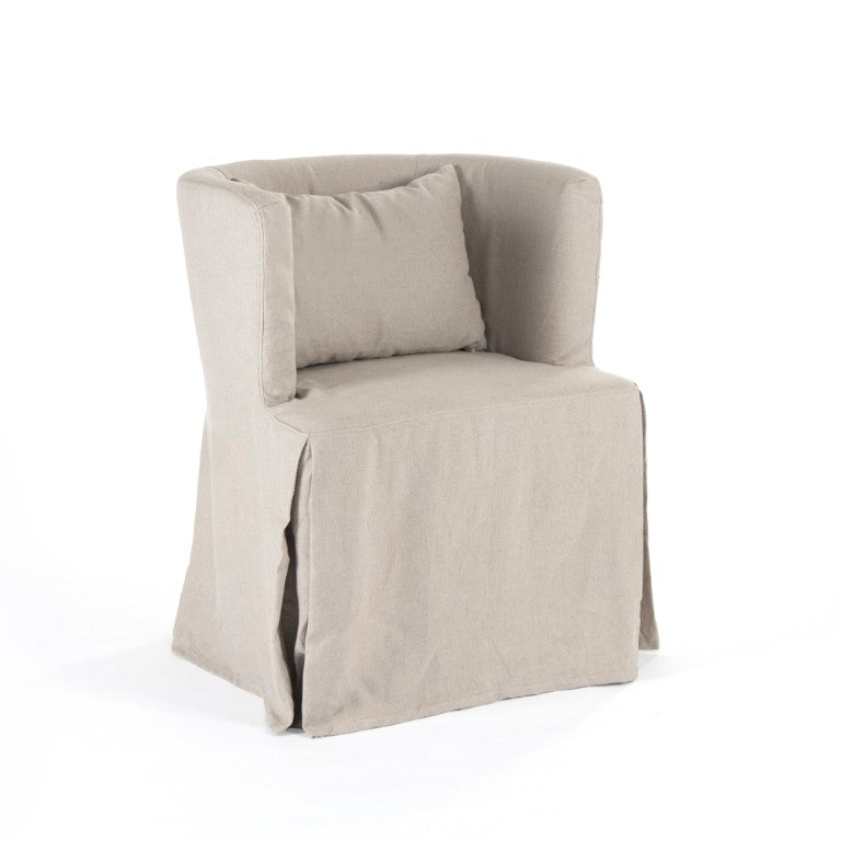 Zentique Zoey Linen Tub Chair with Birch Frame, Curved Ergonomic Design, Durable Breathable Upholstery ZEN107
