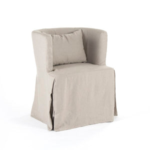Zentique Zoey Linen Tub Chair with Birch Frame, Curved Ergonomic Design, Durable Breathable Upholstery ZEN107