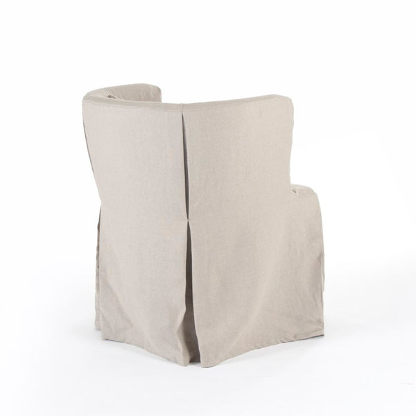 Zentique Zoey Linen Tub Chair with Birch Frame, Curved Ergonomic Design, Durable Breathable Upholstery ZEN107