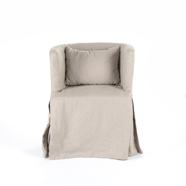 Zentique Zoey Linen Tub Chair with Birch Frame, Curved Ergonomic Design, Durable Breathable Upholstery ZEN107