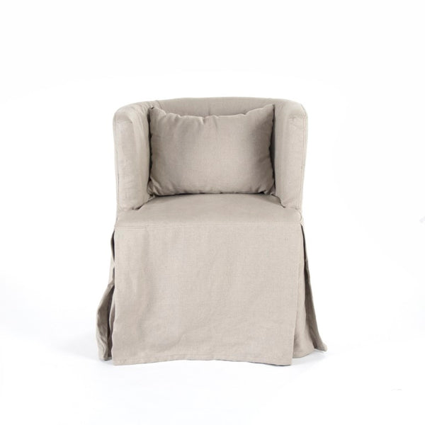 Zentique Zoey Linen Tub Chair with Birch Frame, Curved Ergonomic Design, Durable Breathable Upholstery ZEN107