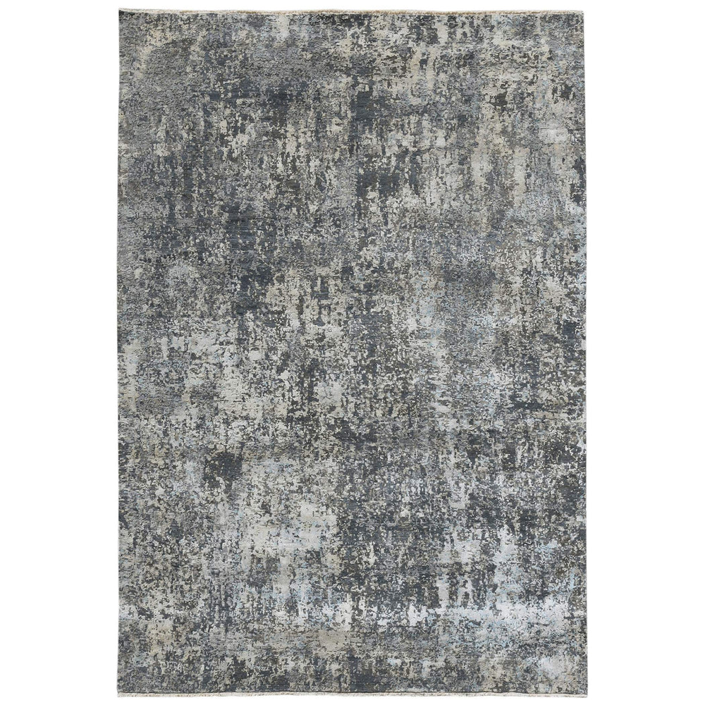 AMER Rugs Zenith Hand-knotted Wool Silk Abstract Area Rug Artisan Carved Pile Modern Living Room 9' x 12' ZEN10912
