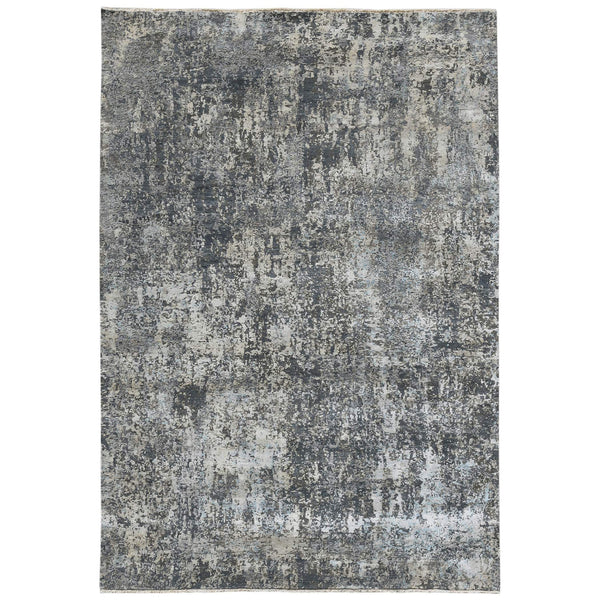AMER Rugs Zenith Hand-knotted Wool Silk Abstract Area Rug Artisan Carved Pile Modern Living Room 9' x 12' ZEN10912