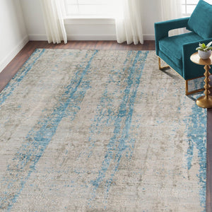 Amer Rugs Zenith Hand-knotted Abstract Design Area Rug – Luxurious New Zealand Wool & Silk For Timeless Elegance Water Spray Wool, Silk Zen110810