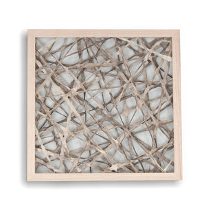 Abstract Paper Framed Art Light Brown Paper in Tan Frame ZEN20483A Zentique