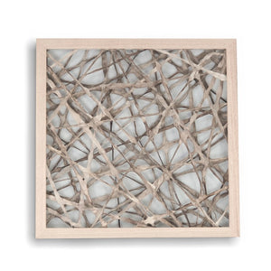 Zentique Abstract Pine Framed Paper Art — Neutral Textured Wall Decor, Glass-Protected, Ready-to-Hang Minimalist Piece ZEN20483A