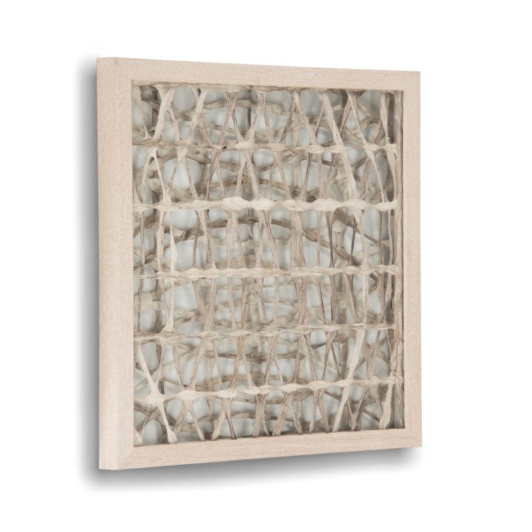 Zentique Abstract Paper Framed Art — Minimalist Textured Pine Frame Wall Art, 17.5" Square, Ready to Hang Decor ZEN20483D