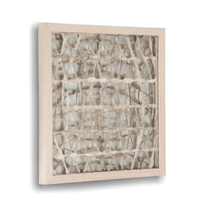 Zentique Abstract Paper Framed Art — Minimalist Textured Pine Frame Wall Art, 17.5" Square, Ready to Hang Decor ZEN20483D