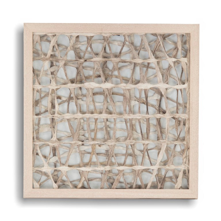 Zentique Abstract Paper Framed Art — Minimalist Textured Pine Frame Wall Art, 17.5" Square, Ready to Hang Decor ZEN20483D