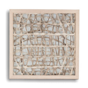 Zentique Abstract Paper Framed Art — Minimalist Textured Pine Frame Wall Art, 17.5" Square, Ready to Hang Decor ZEN20483D
