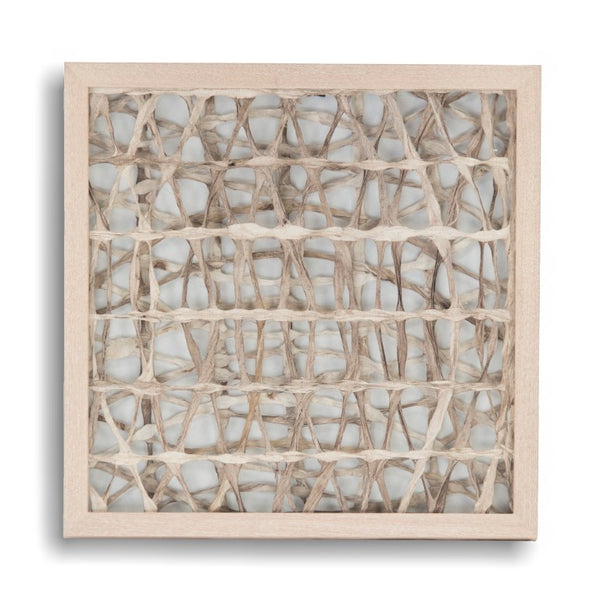 Zentique Abstract Paper Framed Art — Minimalist Textured Pine Frame Wall Art, 17.5" Square, Ready to Hang Decor ZEN20483D