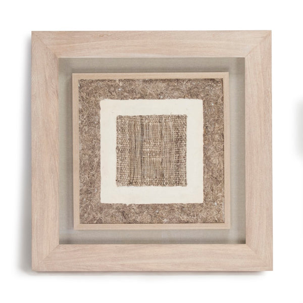 Zentique Abstract Paper Framed Art - Elevate Your Home Decor With Elegant Creativity And Unique Style Light Brown Paper In Tan Frame Pine Wood,Mdf,Glass Zen20728b