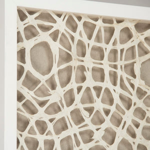 Abstract Paper Framed Art Off-White Paper in White Frame ZEN21817B Zentique