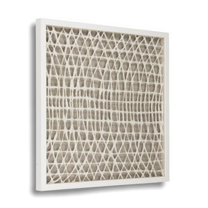 Abstract Paper Framed Art Off-White Paper in White Frame ZEN21817C Zentique