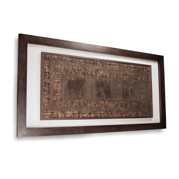 Zentique Abstract Paper Framed Art — Layered Papercraft Wall Décor 94.5x47.5cm, Tempered Glass, Ready to Hang ZEN22049