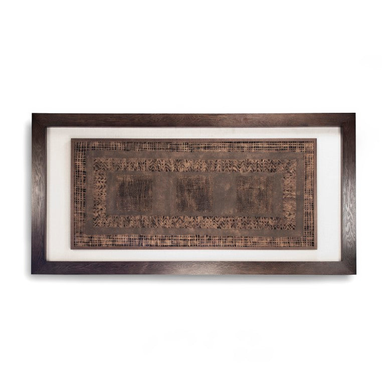 Zentique Abstract Paper Framed Art — Layered Papercraft Wall Décor 94.5x47.5cm, Tempered Glass, Ready to Hang ZEN22049