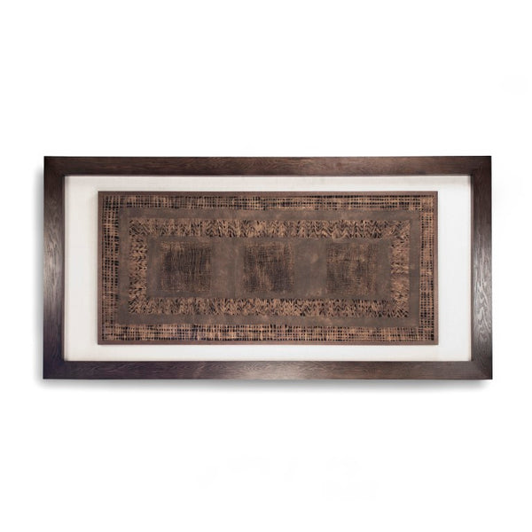 Zentique Abstract Paper Framed Art — Layered Papercraft Wall Décor 94.5x47.5cm, Tempered Glass, Ready to Hang ZEN22049
