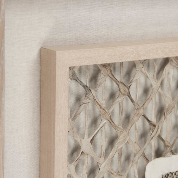 Zentique Abstract Paper Framed Art - Modern Layered Texture, Neutral MDF Frame with Glass, 39.5" Square Ready-to-Hang Decor ZEN22076A