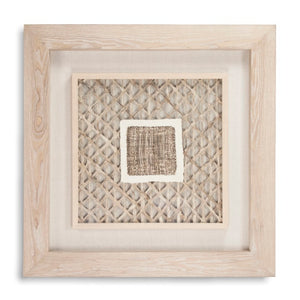 Zentique Abstract Paper Framed Art - Modern Layered Texture, Neutral MDF Frame with Glass, 39.5" Square Ready-to-Hang Decor ZEN22076A