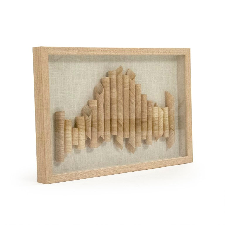 Zentique Abstract Paper Framed Art — Minimalist Neutral Texture Wall Decor, Pine Frame Glass, Ready to Hang (24x16) ZEN22078A