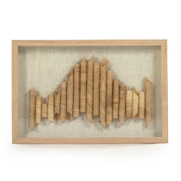 Zentique Abstract Paper Framed Art — Minimalist Neutral Texture Wall Decor, Pine Frame Glass, Ready to Hang (24x16) ZEN22078A