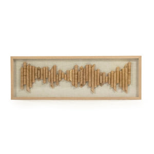 Zentique Abstract Paper Framed Art Slim Pine Wood Collage Wall Sculpture with Glass Face — Neutral Modern Texture 93 chars ZEN22079A