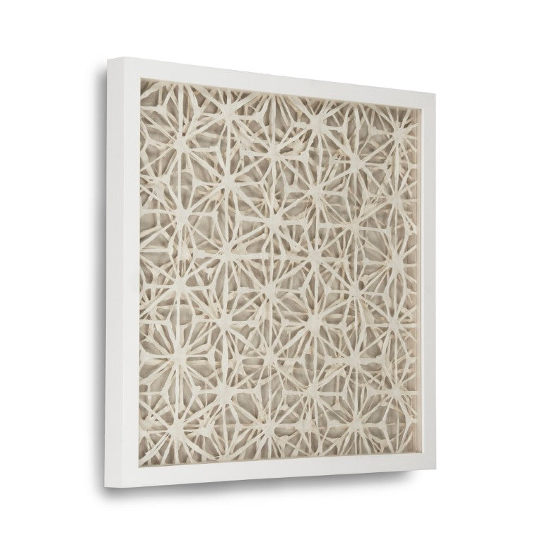 Zentique Abstract Paper Framed Art - Minimal Neutral Square Wall Décor in Pine Frame with Glass, 23.5" x 23.5" ZEN22165A