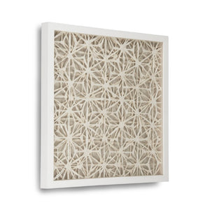 Zentique Abstract Paper Framed Art - Minimal Neutral Square Wall Décor in Pine Frame with Glass, 23.5" x 23.5" ZEN22165A