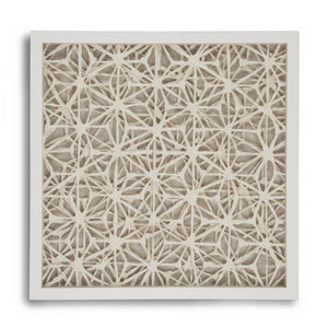 Zentique Abstract Paper Framed Art - Minimal Neutral Square Wall Décor in Pine Frame with Glass, 23.5" x 23.5" ZEN22165A