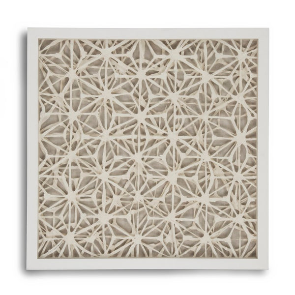 Zentique Abstract Paper Framed Art - Minimal Neutral Square Wall Décor in Pine Frame with Glass, 23.5" x 23.5" ZEN22165A