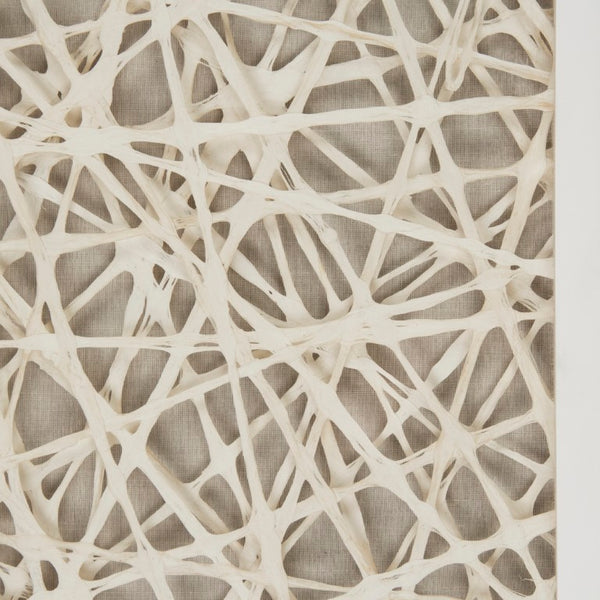 Zentique Abstract Paper Framed Art — Minimal Neutral Texture in Pine Frame with Glass, 23.5" Square for Modern Spaces ZEN22165B