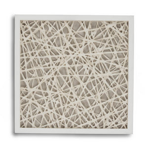 Zentique Abstract Paper Framed Art — Minimal Neutral Texture in Pine Frame with Glass, 23.5" Square for Modern Spaces ZEN22165B