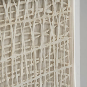 Abstract Paper Framed Art Off-White Paper in White Frame ZEN22165C Zentique