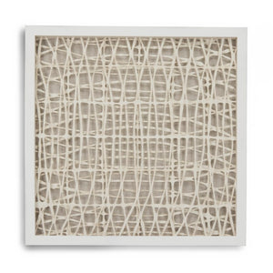 Zentique Abstract Pine Framed Paper Art – Minimal Neutral Abstract Wall Decor 23.5" Square with Glass Protection ZEN22165C