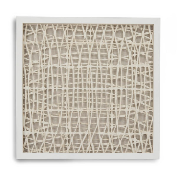 Zentique Abstract Pine Framed Paper Art – Minimal Neutral Abstract Wall Decor 23.5" Square with Glass Protection ZEN22165C