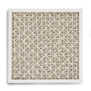 Abstract Paper Framed Art Off-White Paper in White Frame ZEN22165D Zentique