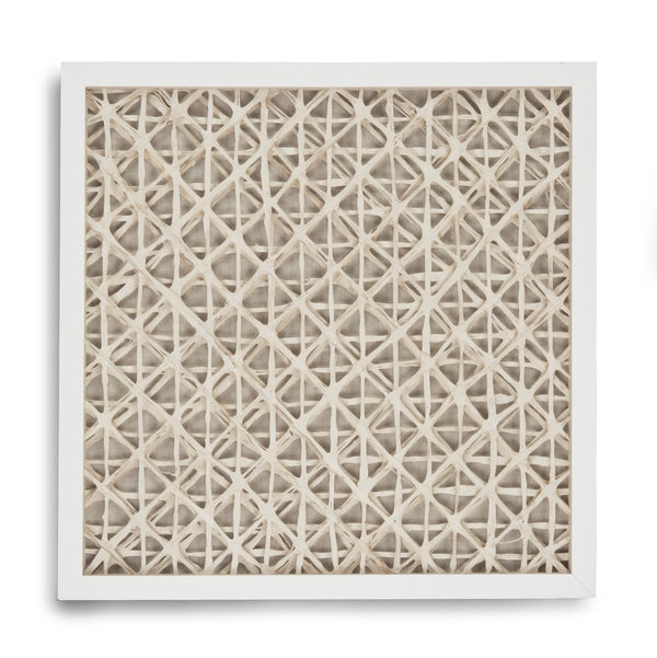 Abstract Paper Framed Art Off-White Paper in White Frame ZEN22165D Zentique