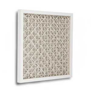 Zentique Abstract Pine Framed Paper Art — Neutral Minimalist 23.5" Square Wall Décor with Glass, Scandinavian Flair ZEN22165D