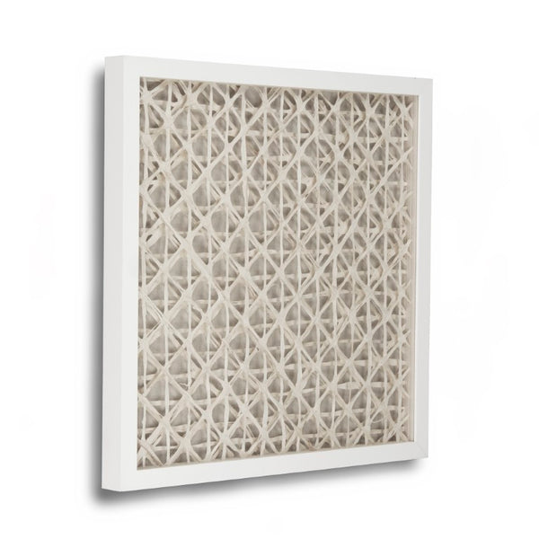 Zentique Abstract Pine Framed Paper Art — Neutral Minimalist 23.5" Square Wall Décor with Glass, Scandinavian Flair ZEN22165D