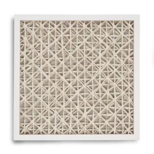 Zentique Abstract Pine Framed Paper Art — Neutral Minimalist 23.5" Square Wall Décor with Glass, Scandinavian Flair ZEN22165D