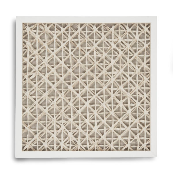 Zentique Abstract Pine Framed Paper Art — Neutral Minimalist 23.5" Square Wall Décor with Glass, Scandinavian Flair ZEN22165D