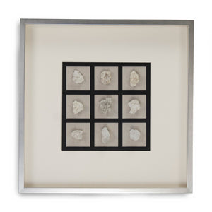 Zentique Abstract Gemstone Art - Elegant Modern Decor With Off-white Crystals In A Chic Silver Frame! Off,White Crystal Stones In Silver Frame Pine Wood,Glass Zen22183c