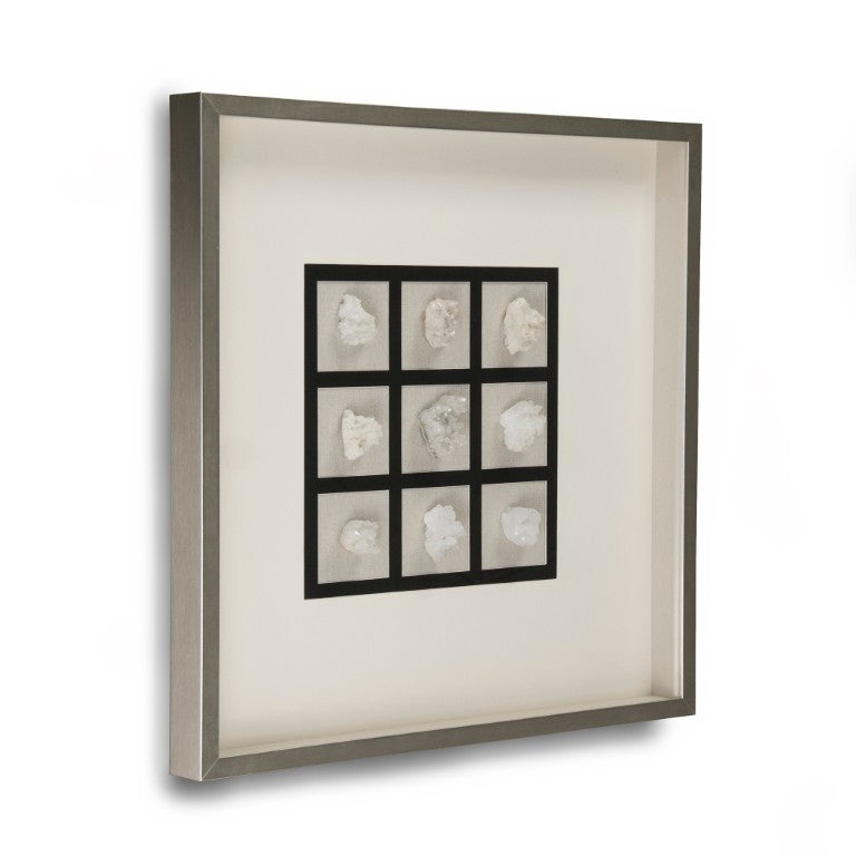 Zentique Abstract Gemstone Art - Layered Glass Geometric Wall Decor in Pine Frame, Minimalist Light-Reflecting Accent (96 chars) ZEN22183C