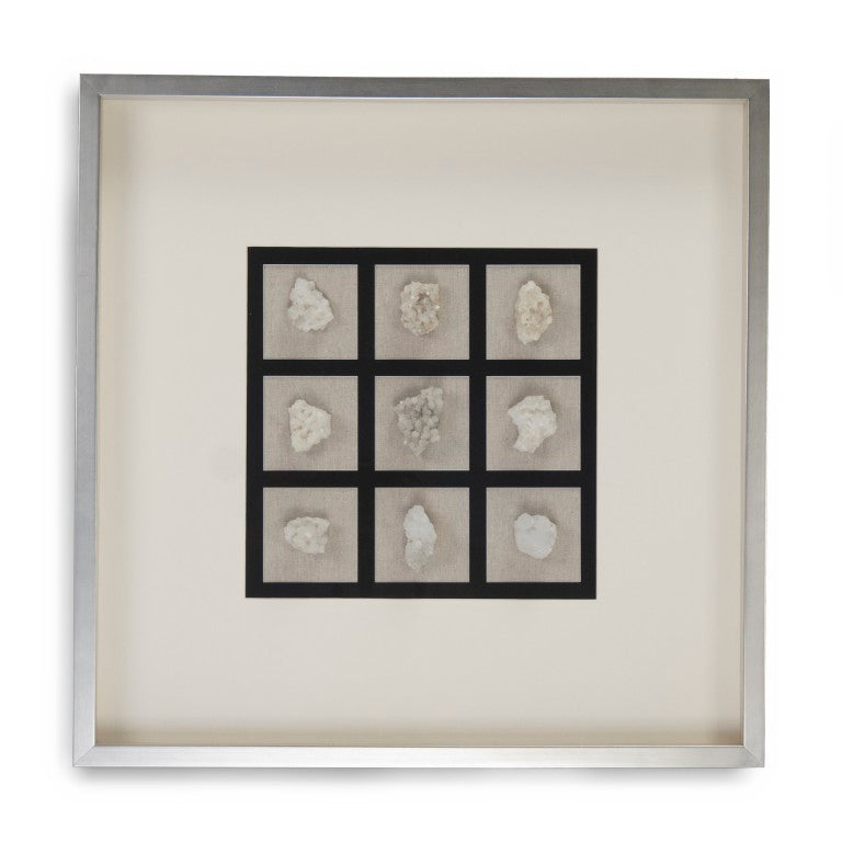 Zentique Abstract Gemstone Art - Layered Glass Geometric Wall Decor in Pine Frame, Minimalist Light-Reflecting Accent (96 chars) ZEN22183C
